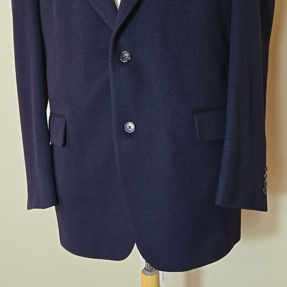 Jos A Bank Cashmere Blazer Jacket Sports Coat Mens 42R Navy Academia Suit Jacket - Picture 7 of 15